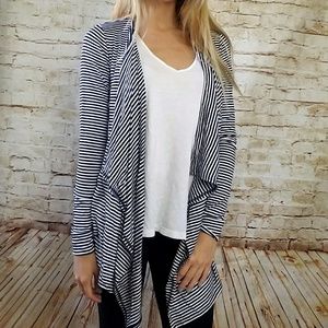 Striped Layered Open Cardigan